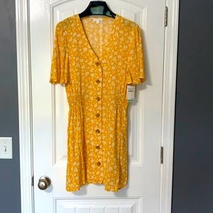 Abound Yellow Floral Short Dress